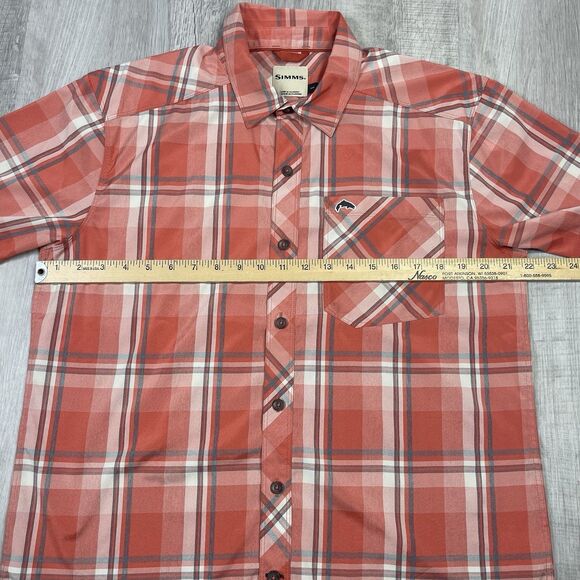 Simms Shirt Adult Men’s Medium Plaid Button Up Short Sleeve Fishing Casual J - Picture 7 of 9